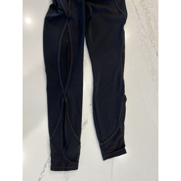 Athleta‎ Black Salutation Cutout Mesh 7/8 Yoga Athletic Leggings Women's S - Picture 7 of 8